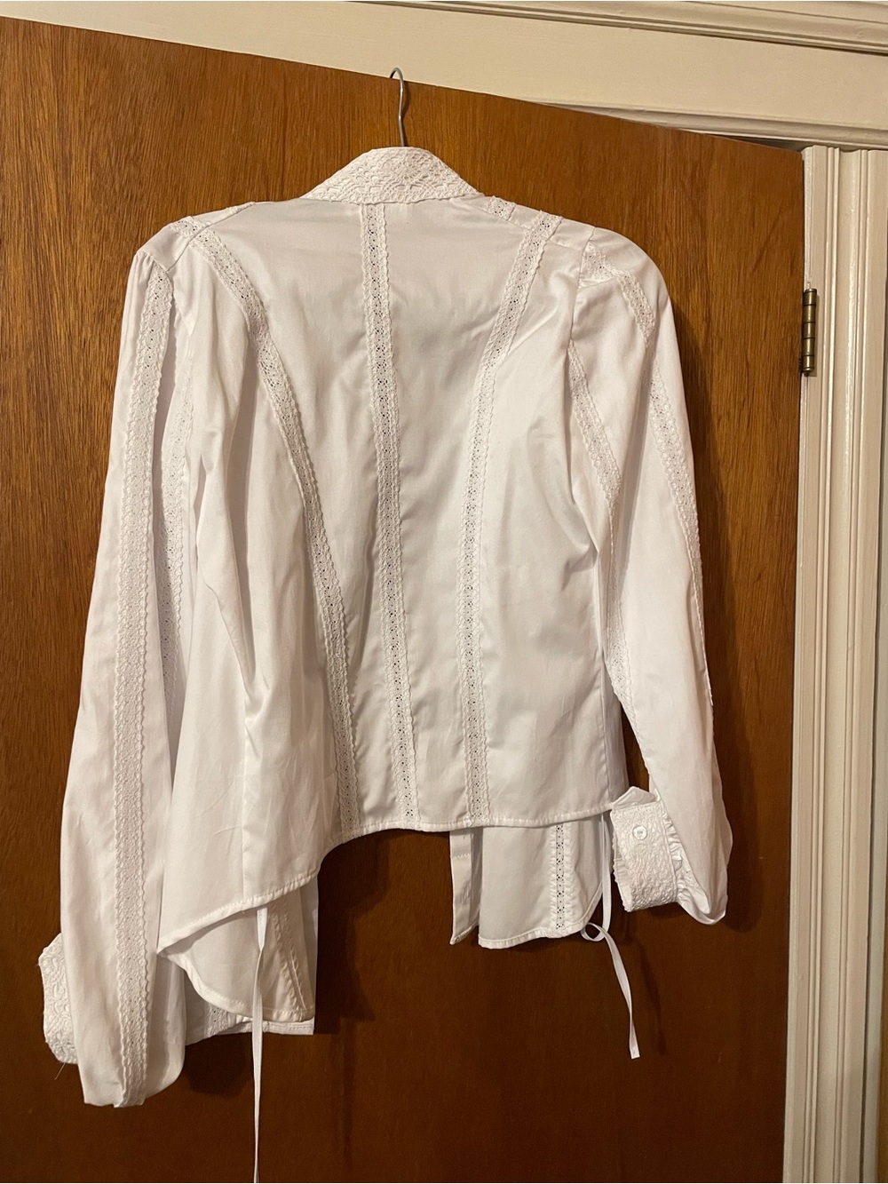 Large Gibson Girl Dress White Blouse Edwardian High Neck Button Front - Picture 2 of 9